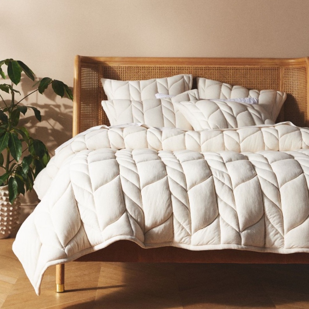 Quilt Set⭐️Cable Knit Jersey Quilt +‎ shams